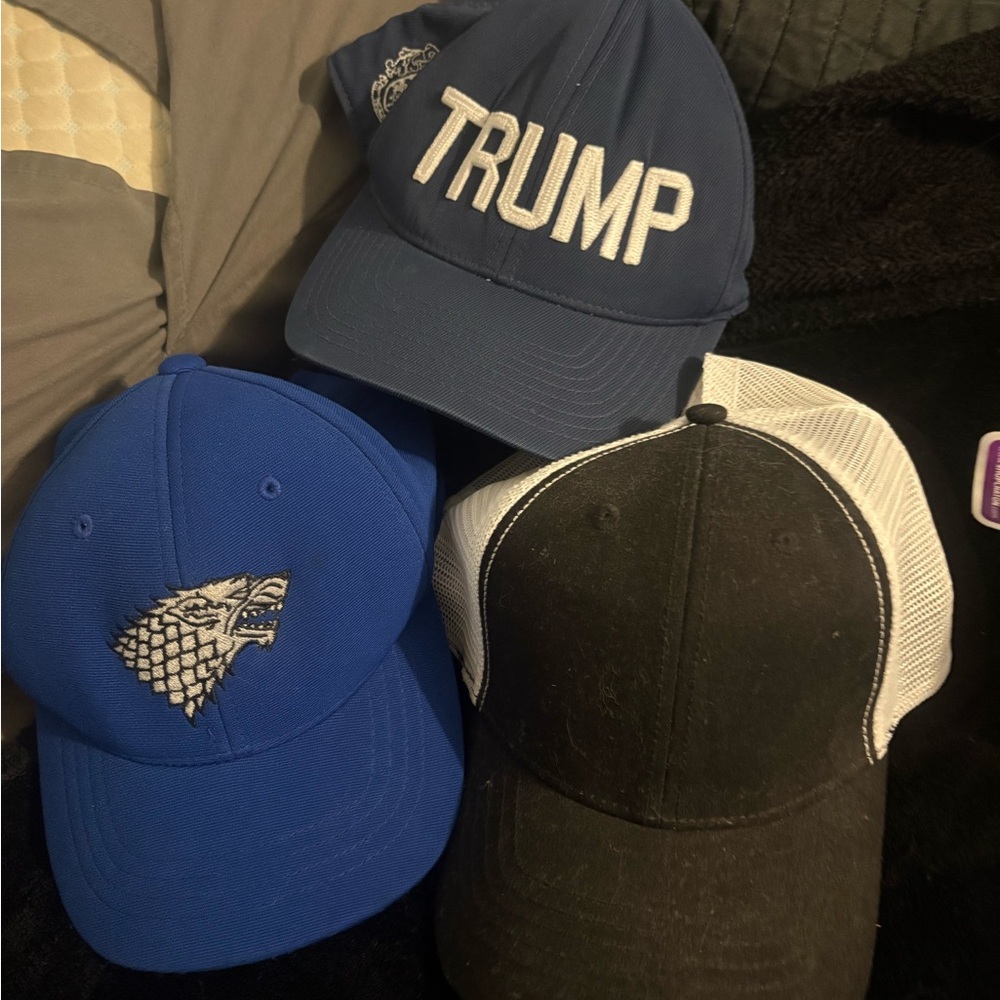 Blue and Black Graphic Baseball Caps